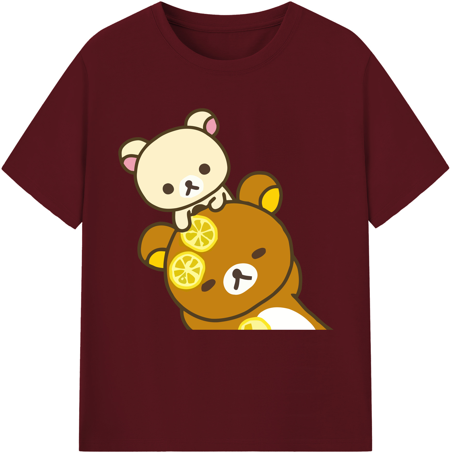 （画像用） リラックマ リラックマ キイロイトリ Rilakkuma Korilakkuma Kiiroitori 綿100％半袖Tシャツ（フロントプリント）